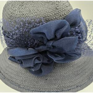 Giovannio Black and Navy Blue Embellishments Ladies Dress Hat